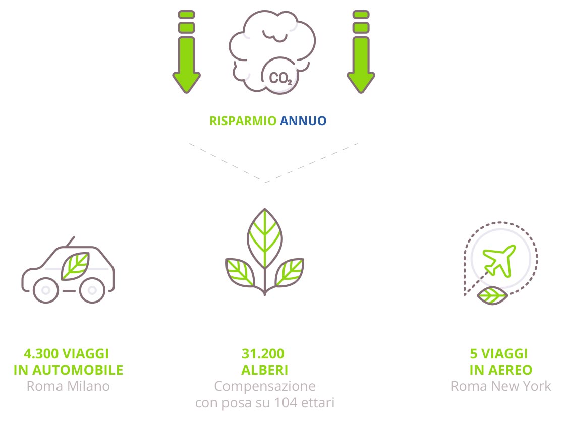 Risparmio annuo CO2